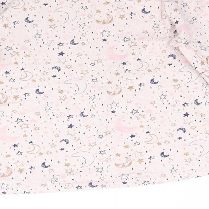 George Girls Pink   Basic T-Shirt Size 8-9 Years  - Star Stars moon