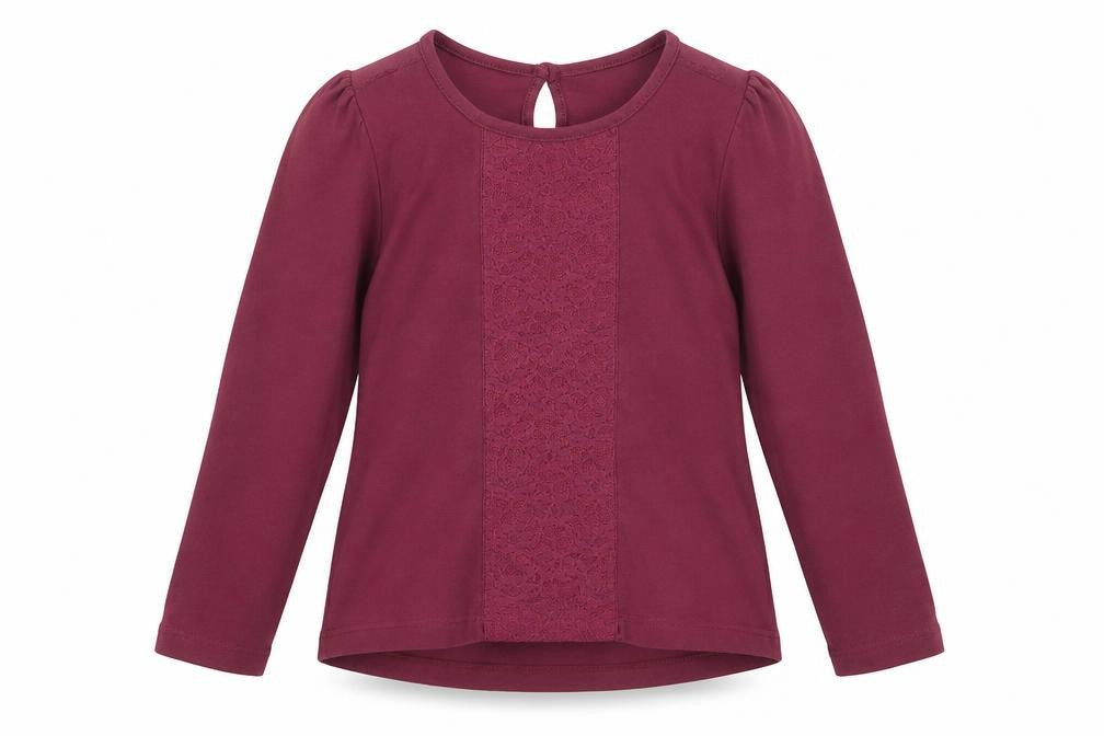 TU Girls Red   Basic T-Shirt Size 8 Years  - Lace detail