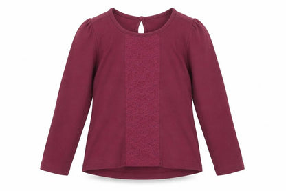 TU Girls Red   Basic T-Shirt Size 8 Years  - Lace detail
