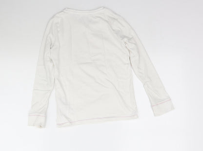 F&F Girls White   Top Pyjama Top Size 7-8 Years  - Oh Deer so so sleepy