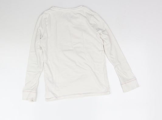 F&F Girls White   Top Pyjama Top Size 7-8 Years  - Oh Deer so so sleepy