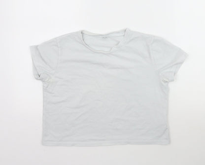 SheIn Womens Grey   Cropped T-Shirt Size S  - Light Grey / Blue