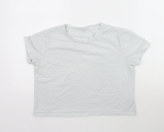 SheIn Womens Grey   Cropped T-Shirt Size S  - Light Grey / Blue