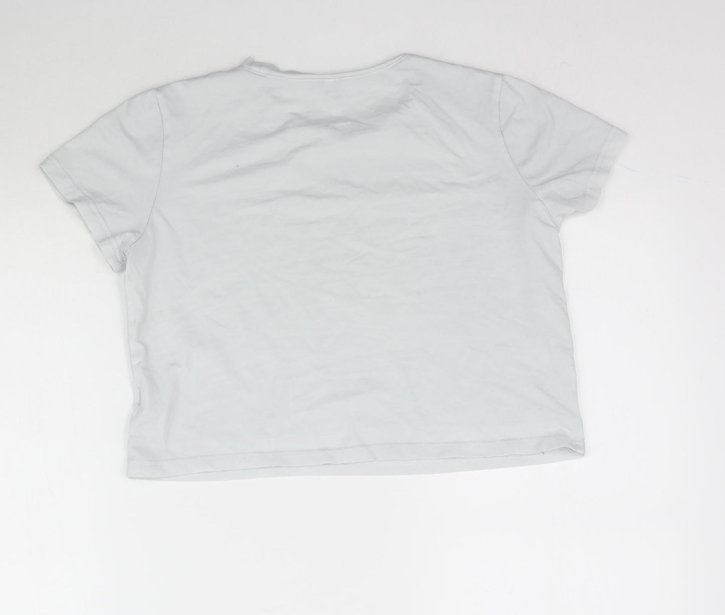 SheIn Womens Grey   Cropped T-Shirt Size S  - Light Grey / Blue