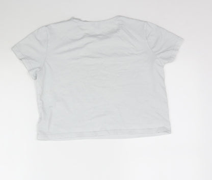 SheIn Womens Grey   Cropped T-Shirt Size S  - Light Grey / Blue