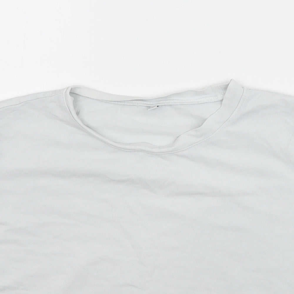 SheIn Womens Grey   Cropped T-Shirt Size S  - Light Grey / Blue