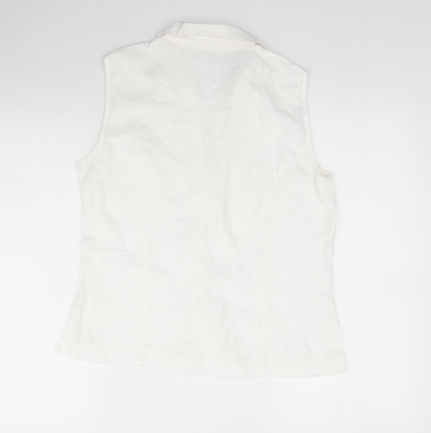 Womens UK Size L Marks and Spencer White Basic Button-Up