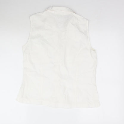 Womens UK Size L Marks and Spencer White Basic Button-Up