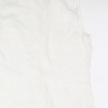 Womens UK Size L Marks and Spencer White Basic Button-Up