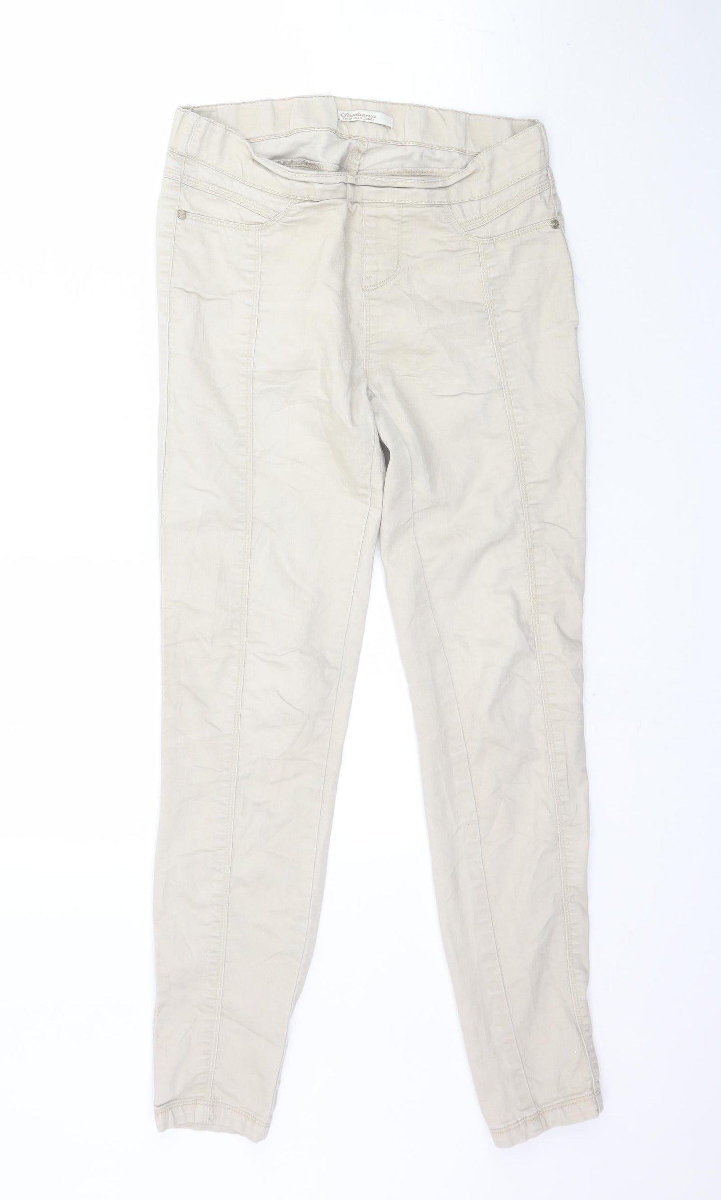 Womens UK Size 6 Stradivarius Regular Fit Jegging Beige Jeans