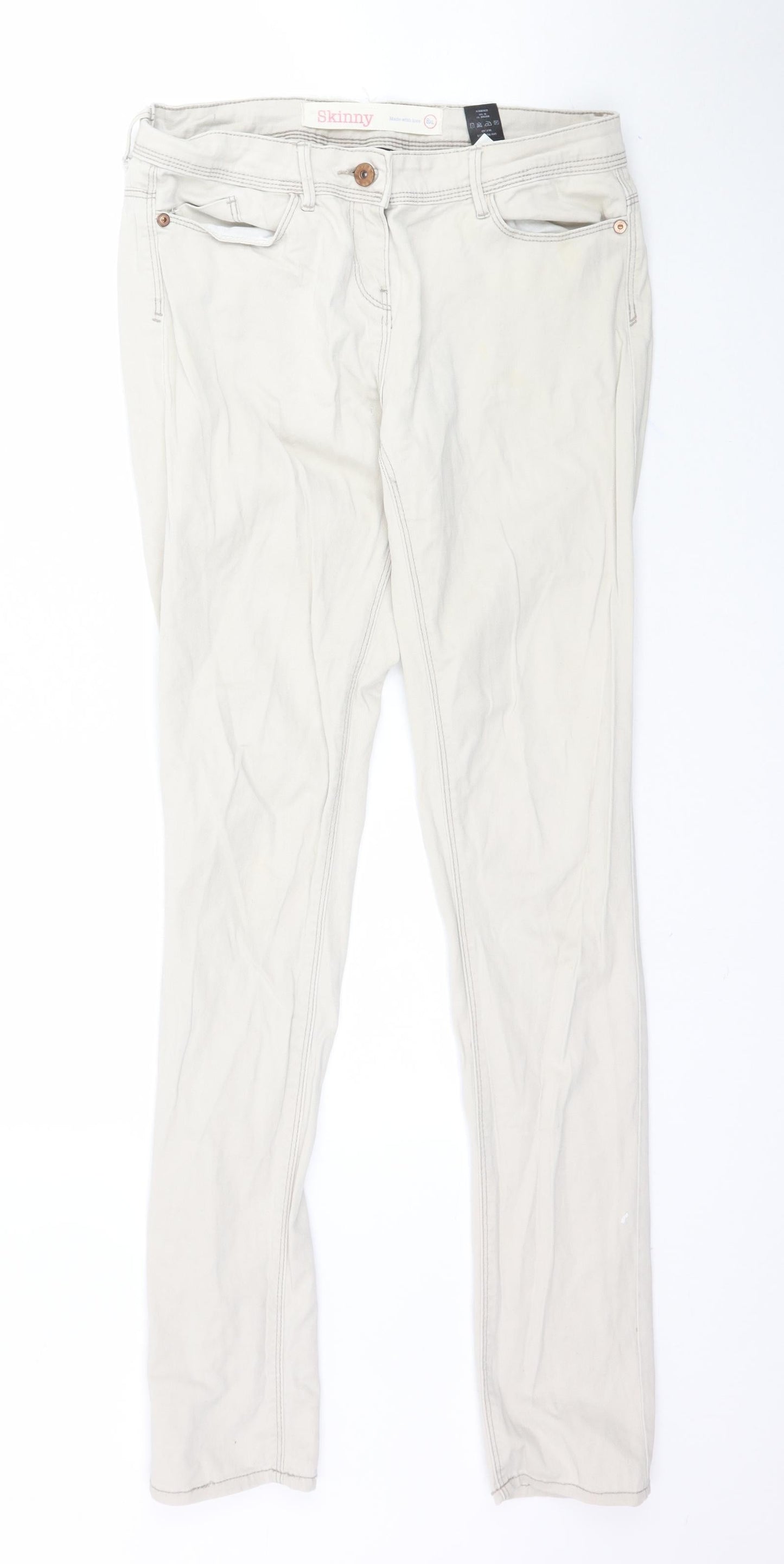 NEXT Womens Beige  Denim Skinny Jeans Size M L34 in