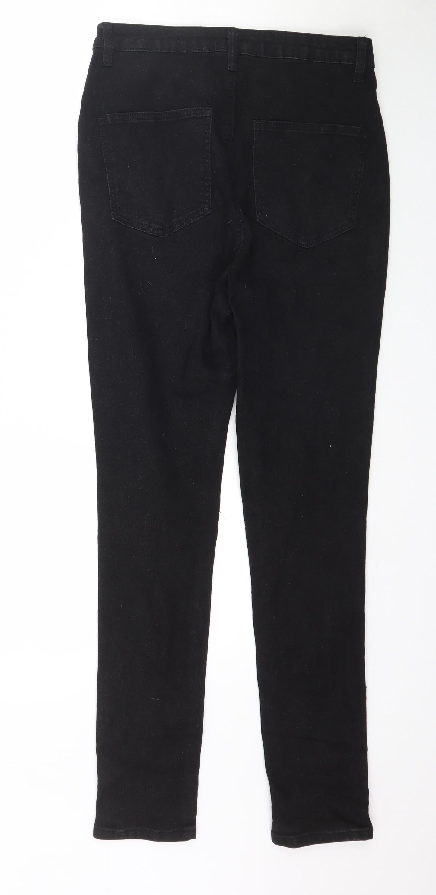 PRETTYLITTLETHING Womens Black  Denim Skinny Jeans Size 10 L30 in