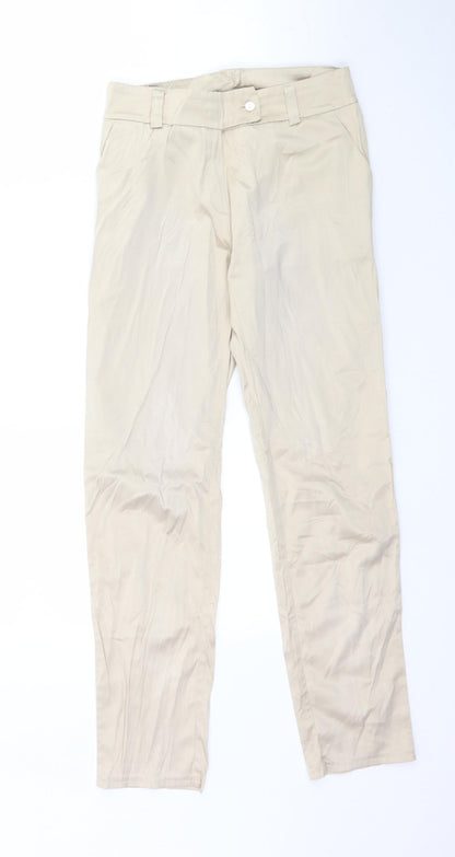 Womens UK Size XS Preworn Regular Fit  Beige Trousers