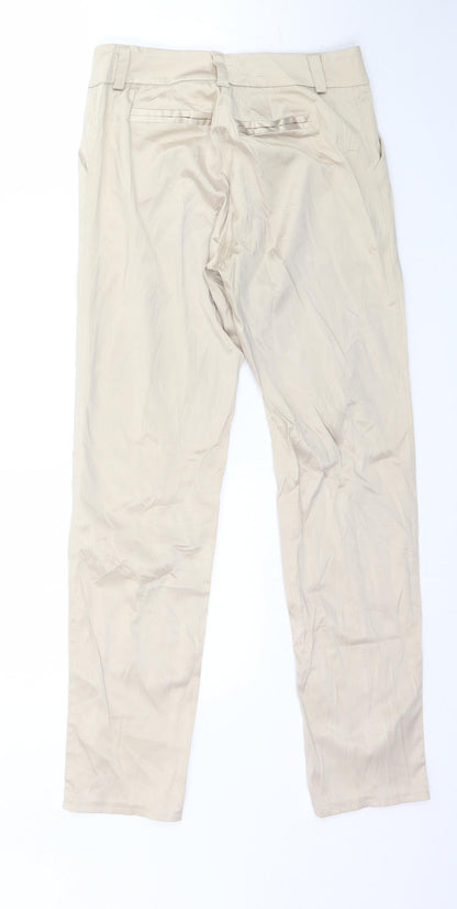 Womens UK Size XS Preworn Regular Fit  Beige Trousers