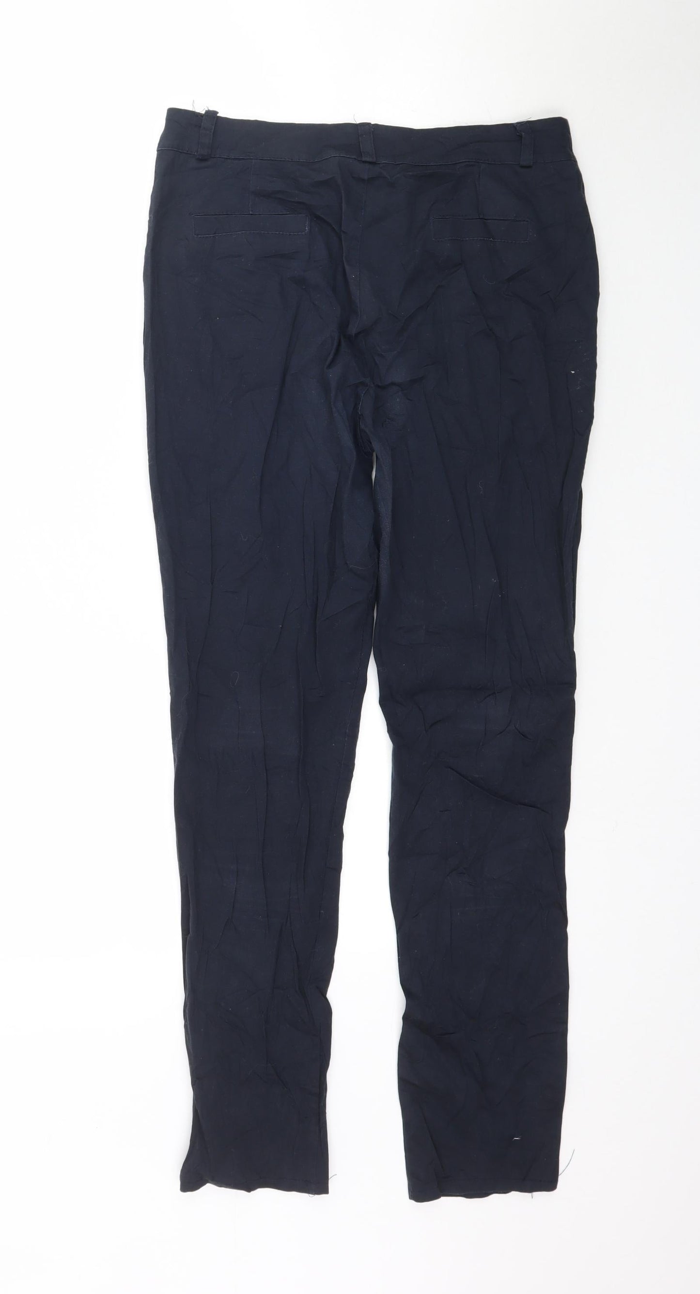 Womens UK Size L Preworn Regular Fit  Blue Trousers