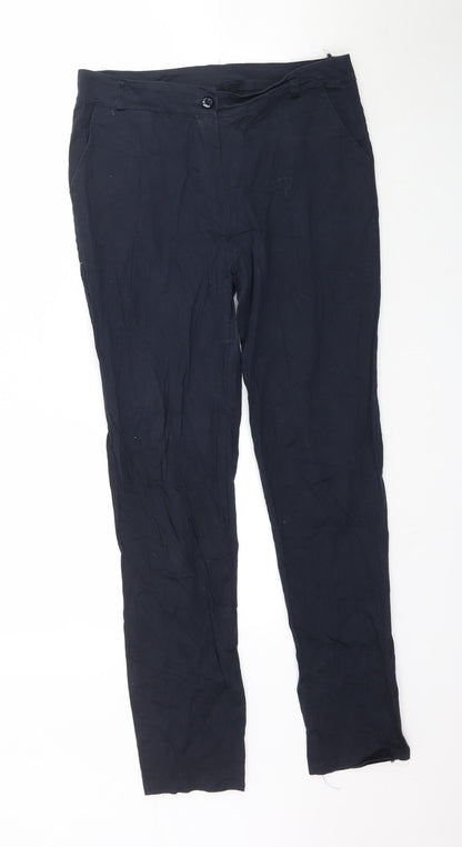 Womens UK Size L Preworn Regular Fit  Blue Trousers