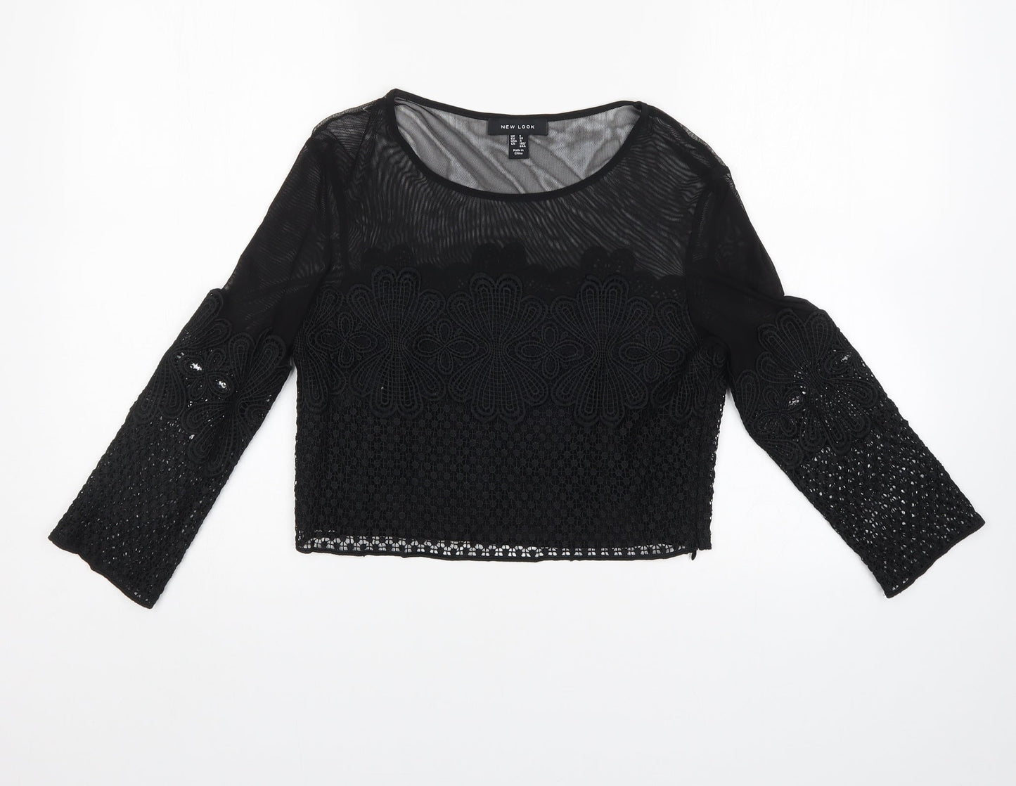 Womens UK Size 8 New Look Black Basic Blouse