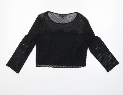 Womens UK Size 8 New Look Black Basic Blouse