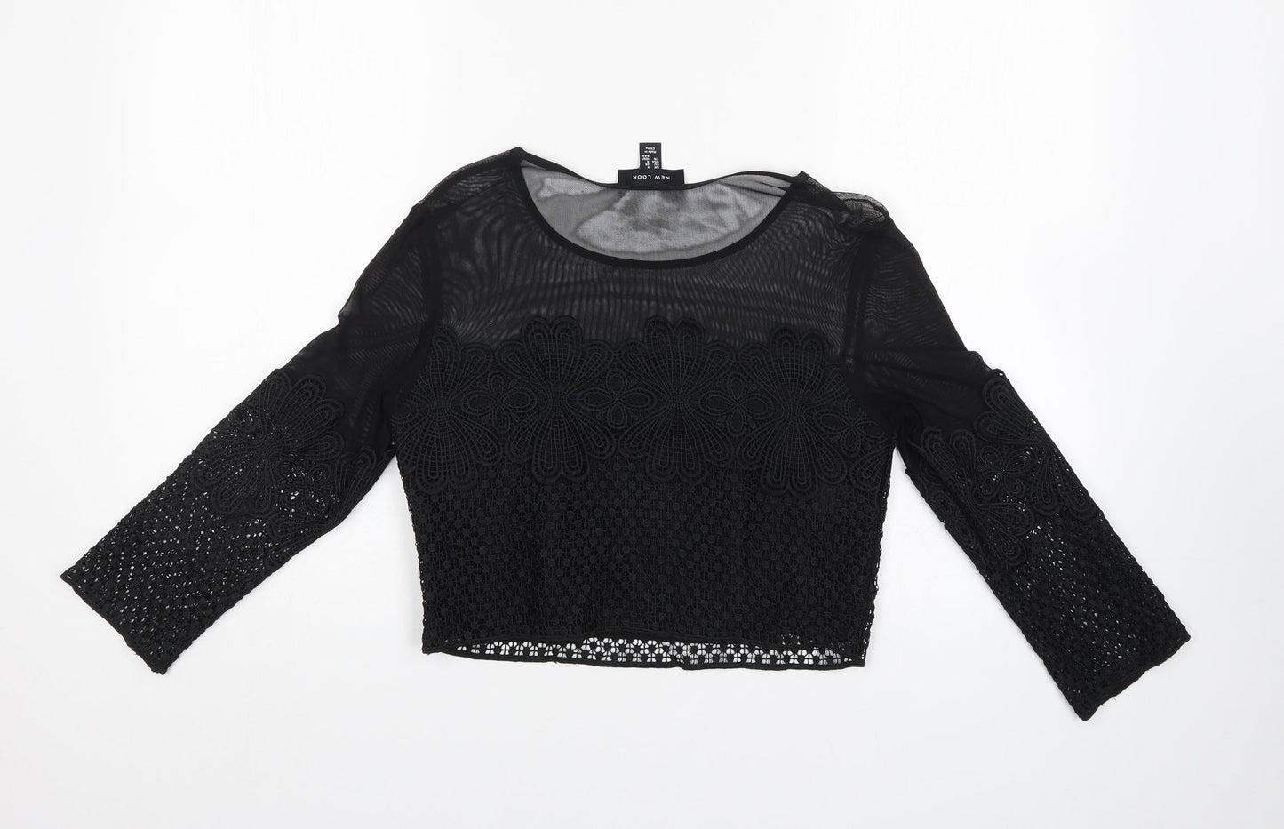 Womens UK Size 8 New Look Black Basic Blouse