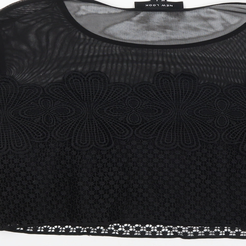 Womens UK Size 8 New Look Black Basic Blouse
