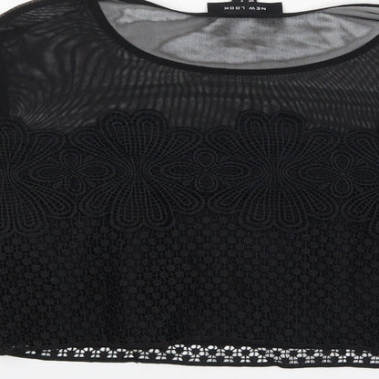 Womens UK Size 8 New Look Black Basic Blouse