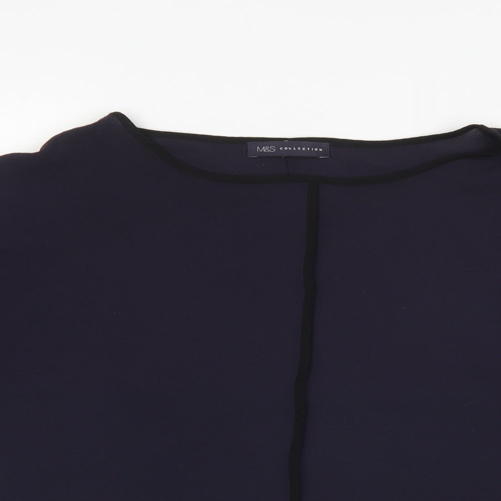 Womens UK Size 14 M&S Blue Basic Blouse