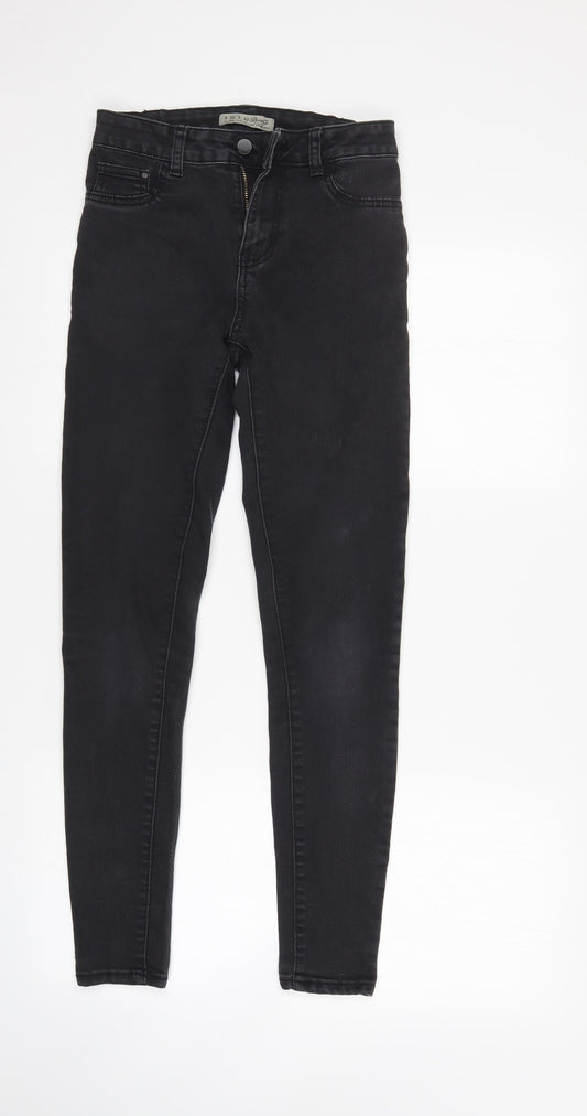 Denim & Co. Womens Black  Denim Tapered Jeans Size 8 L28 in