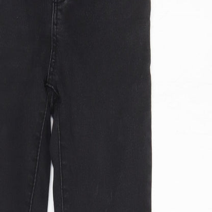 Denim & Co. Womens Black  Denim Tapered Jeans Size 8 L28 in