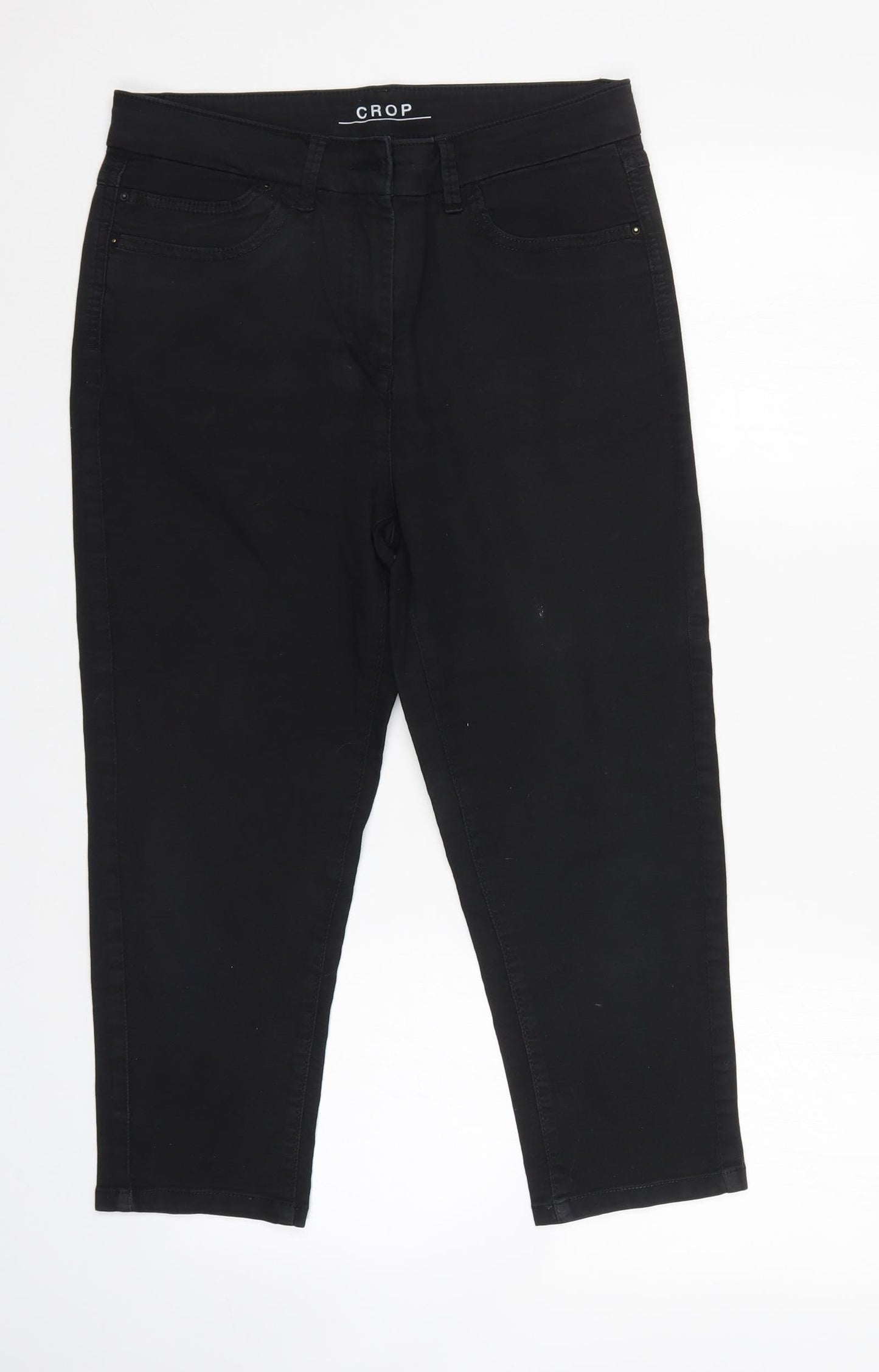 Preworn Womens Black  Denim Cropped Jeans  L22 in