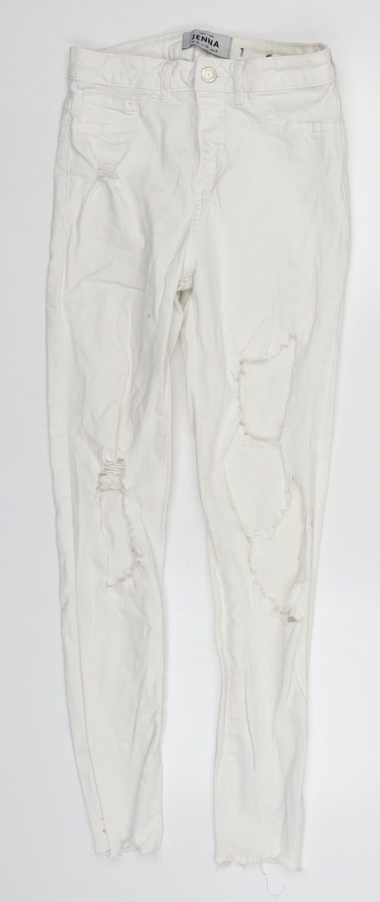 New Look Womens White  Denim Skinny Jeans Size 10 L26 in