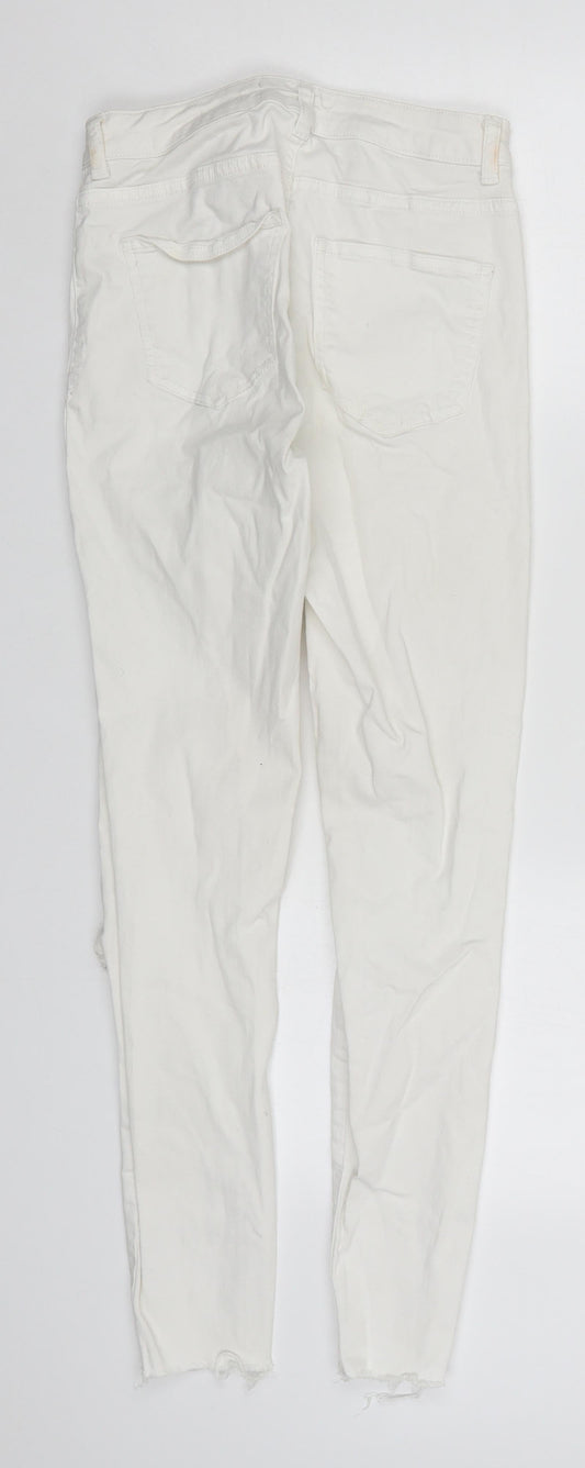 New Look Womens White  Denim Skinny Jeans Size 10 L26 in
