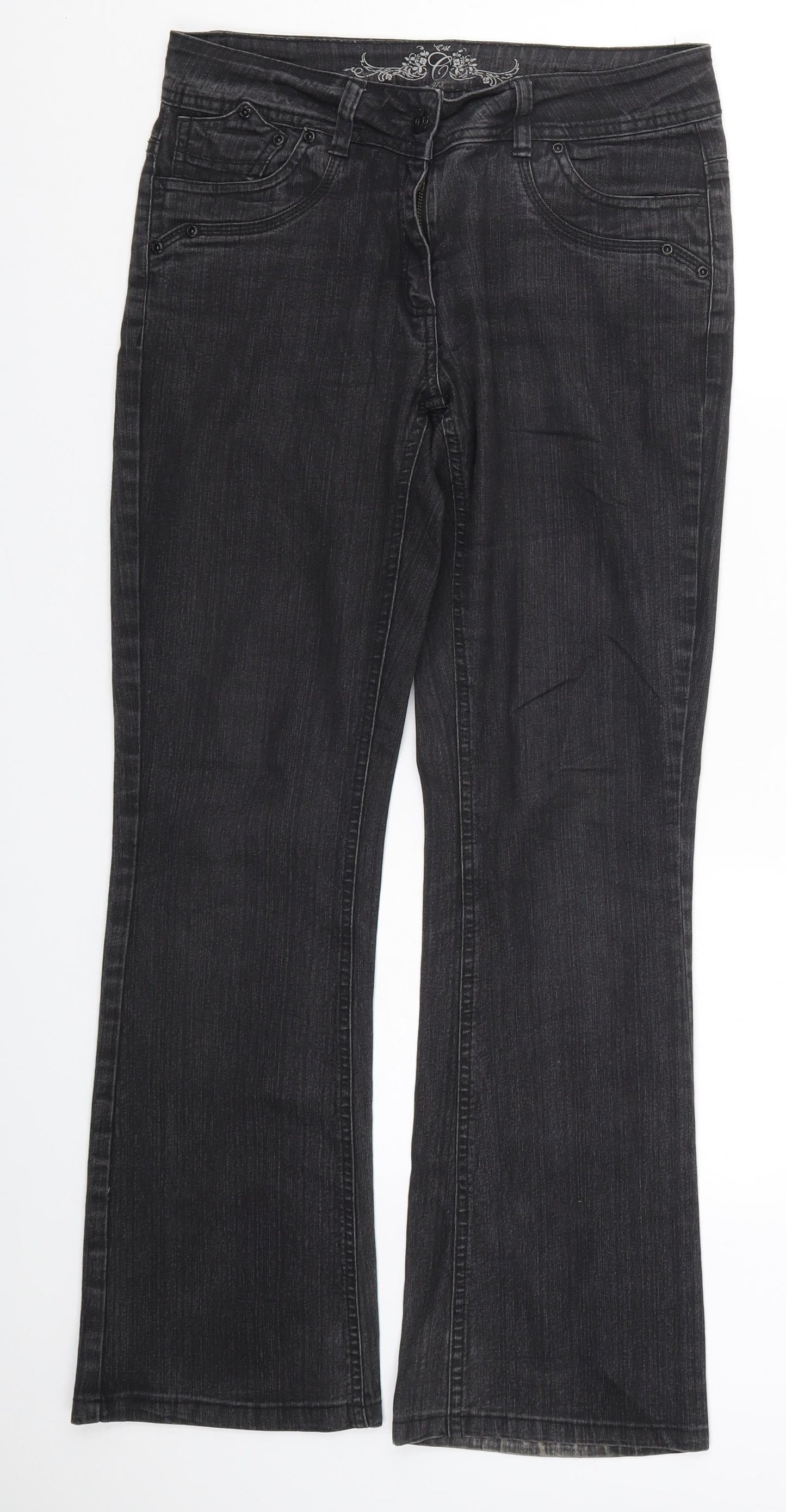 Cherokee Womens Grey  Denim Straight Jeans Size 34 in L29 in