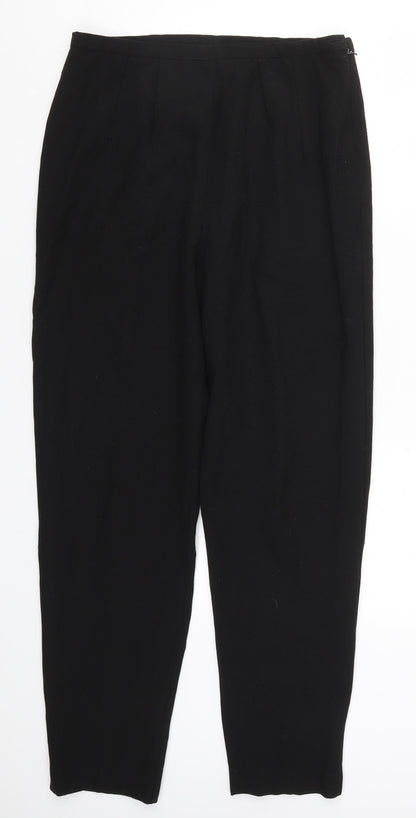 Womens UK Size 16 Preworn Regular Fit  Black Trousers