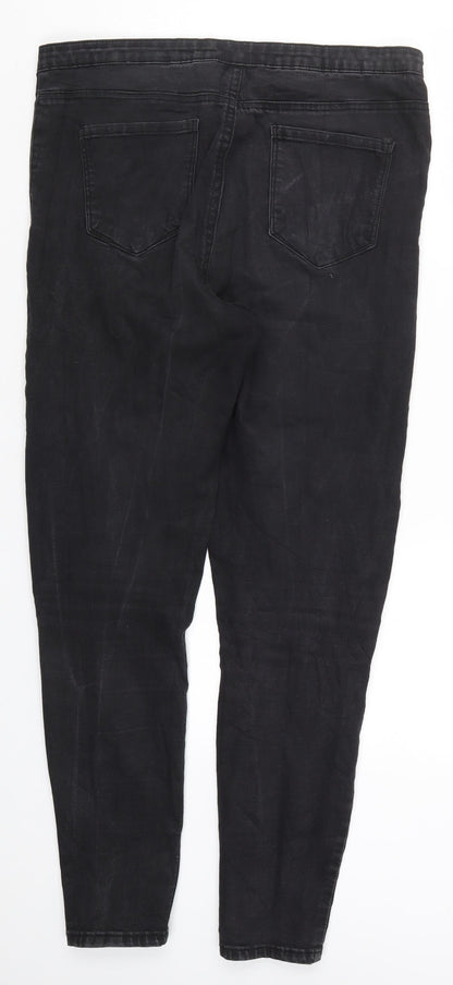 Denim Co Womens Black  Denim Skinny Jeans Size 16 L28 in