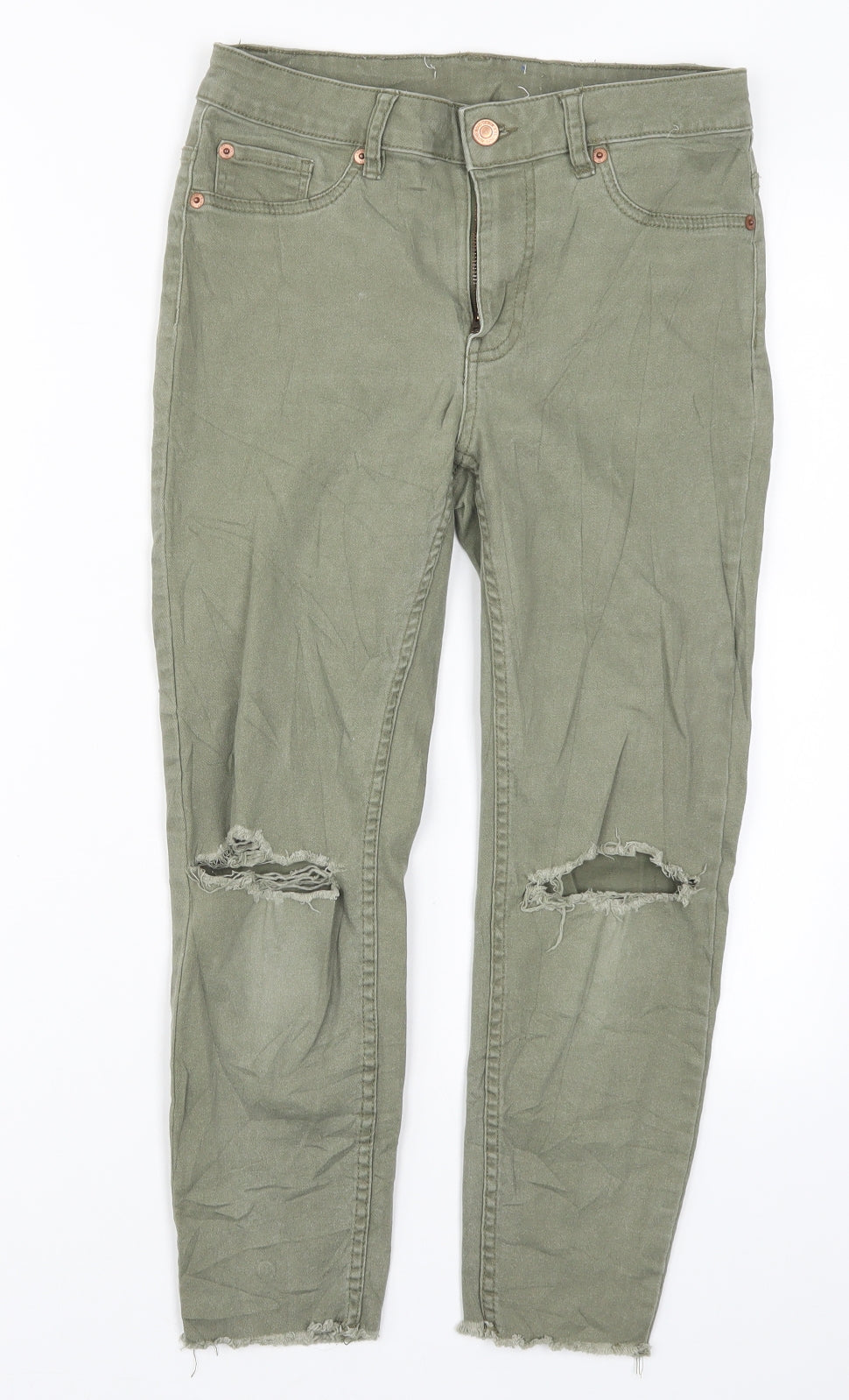 New Look Womens Green  Denim Skinny Jeans Size 10 L21 in