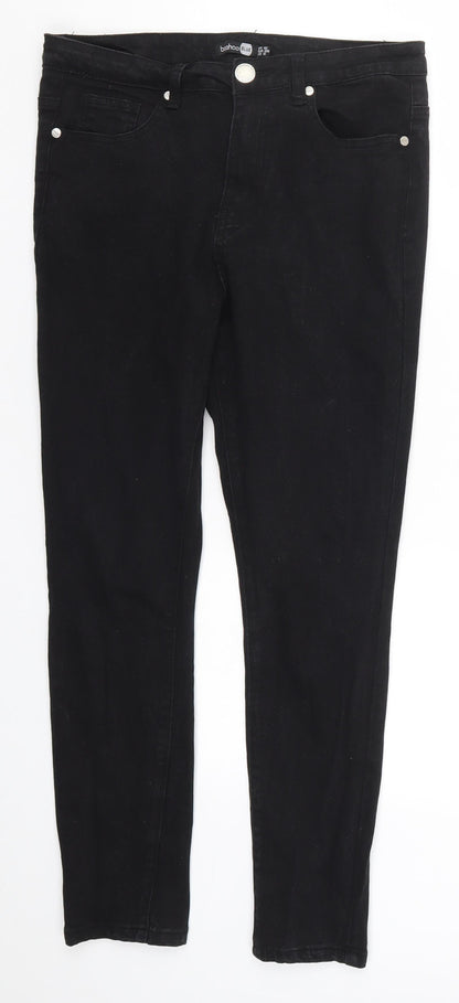 Boohoo Womens Black  Denim Skinny Jeans Size 10 L26 in