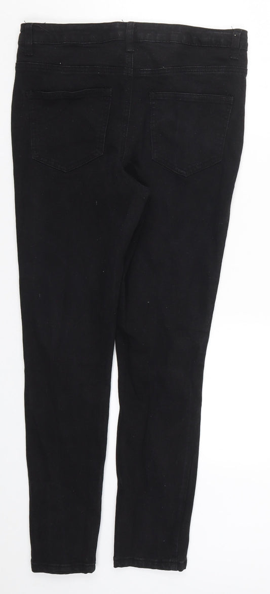 Boohoo Womens Black  Denim Skinny Jeans Size 10 L26 in