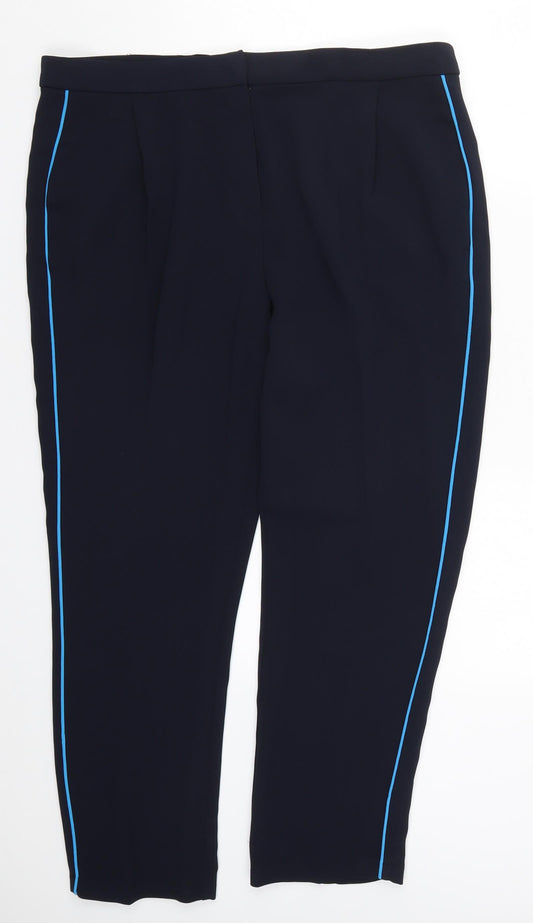 Womens UK Size 14 Topshop Regular Fit  Blue Trousers