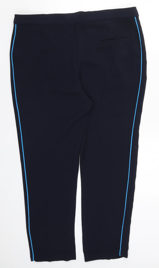 Womens UK Size 14 Topshop Regular Fit  Blue Trousers