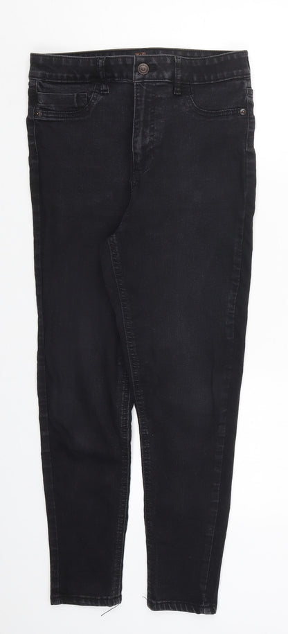 F&F Womens Black  Denim Skinny Jeans Size 10 L24 in