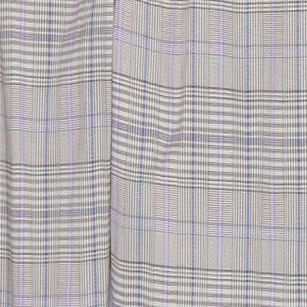 Nasty Gal Womens Purple Check  Trousers  Size 6 L28 in