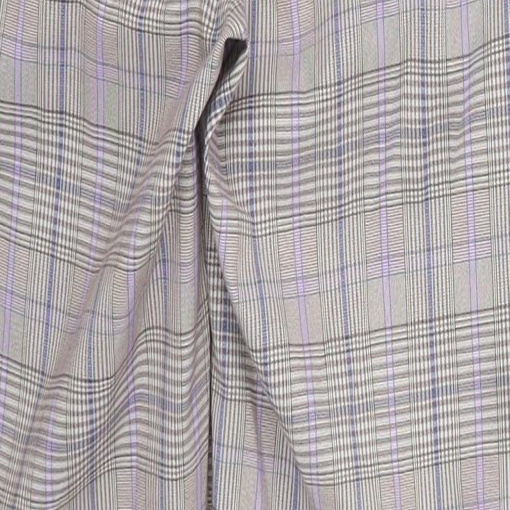 Nasty Gal Womens Purple Check  Trousers  Size 6 L28 in