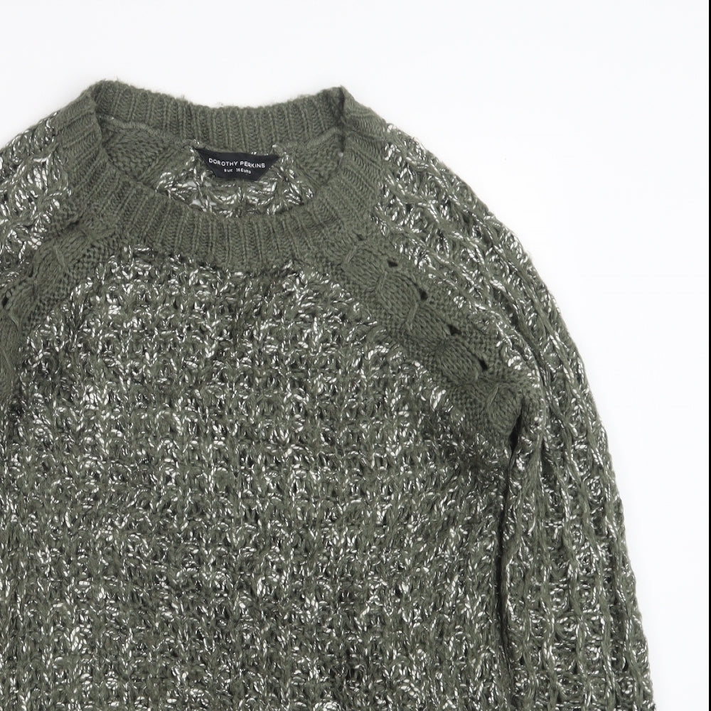 Womens UK Size 8 Dorothy Perkins Green Pullover Jumper