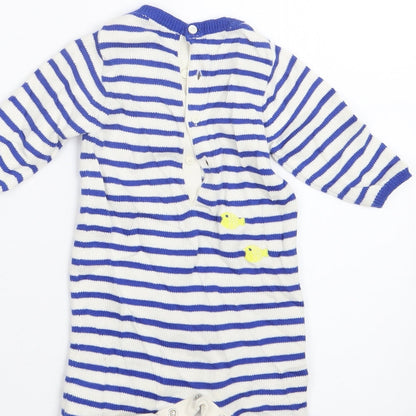 DP Boys Blue Striped Knit Coverall Outfit/Set One Size