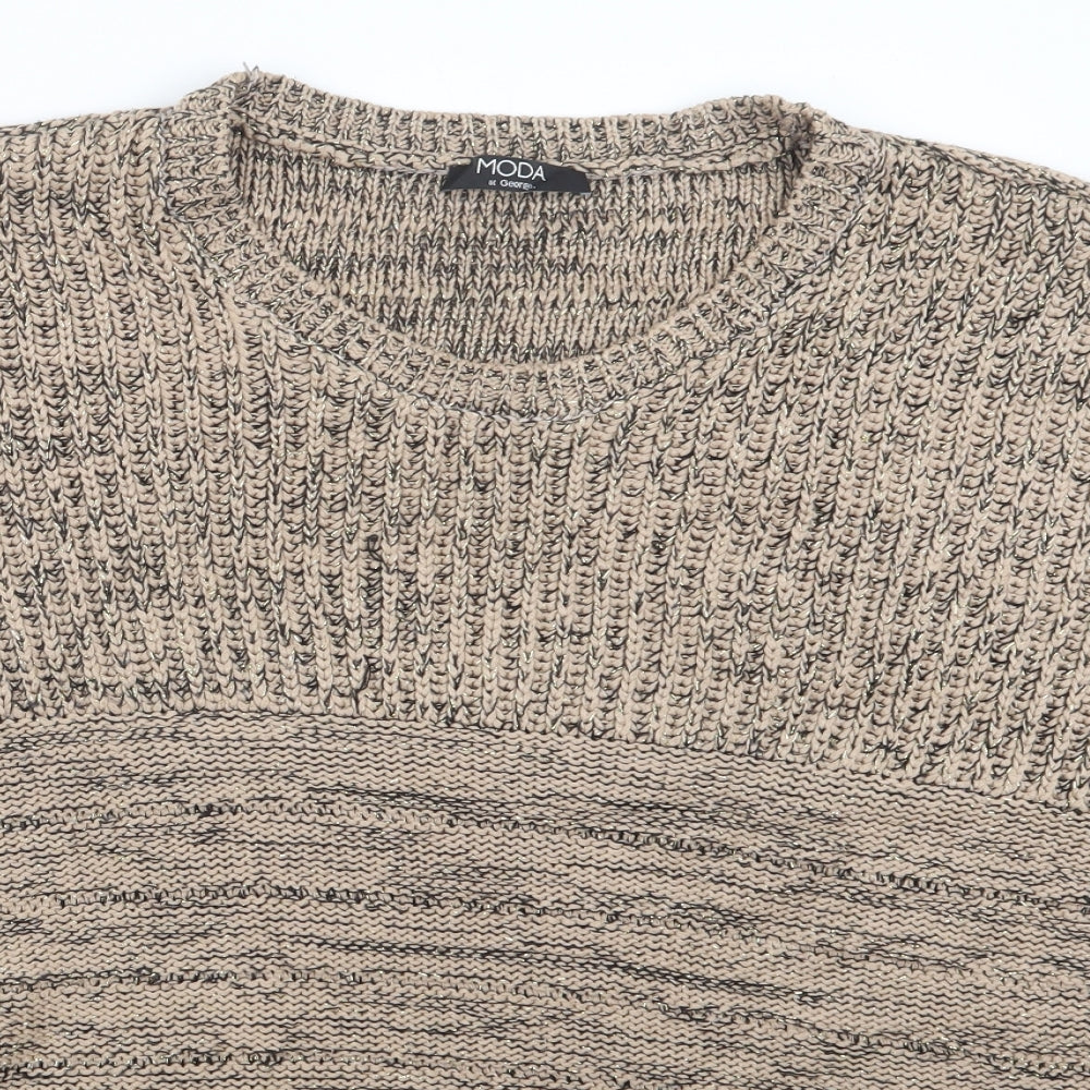 George Womens Beige  Knit Pullover Jumper Size 16