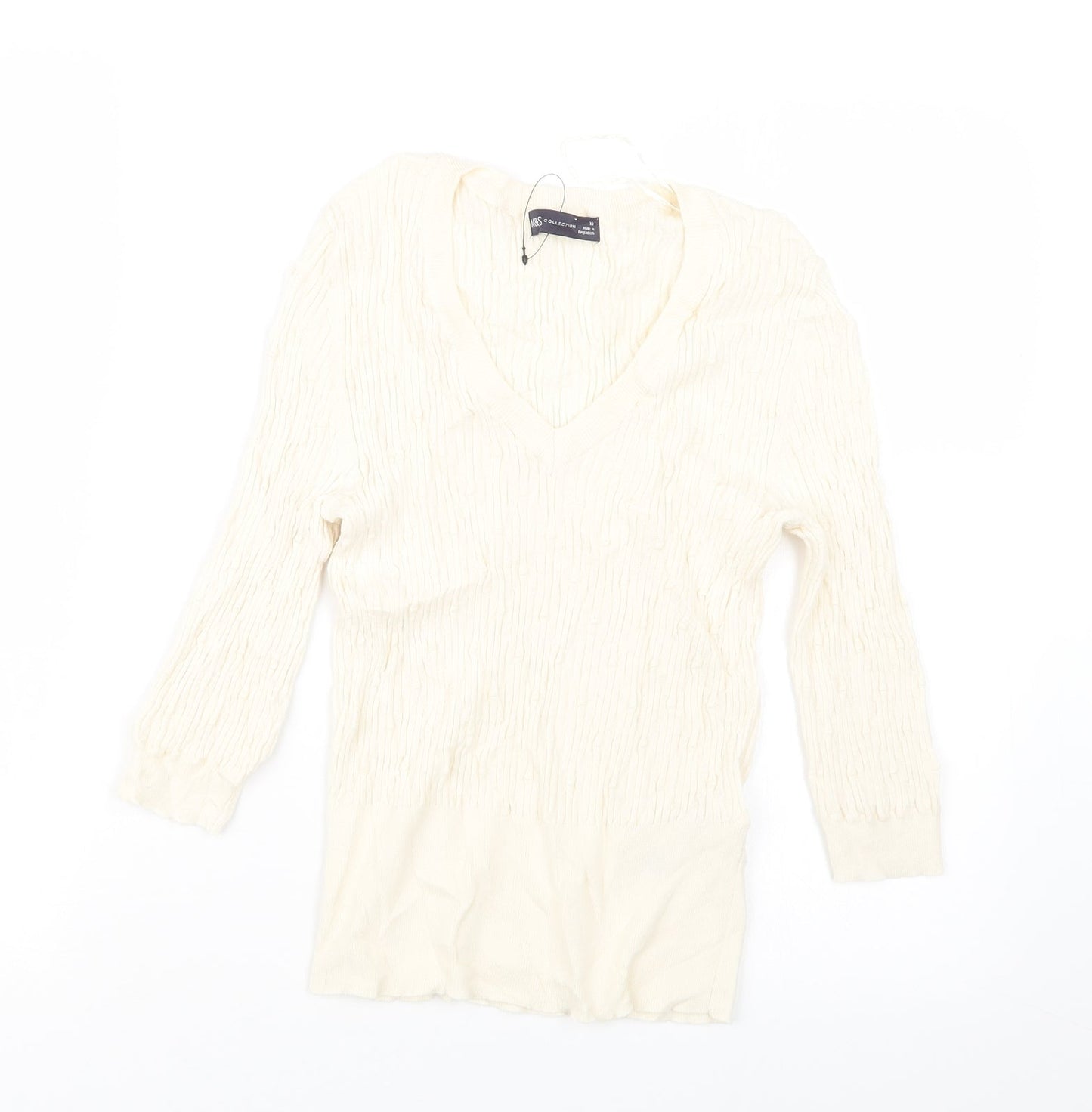 Womens UK Size 10 Marks and Spencer Ivory Pullover Jumper