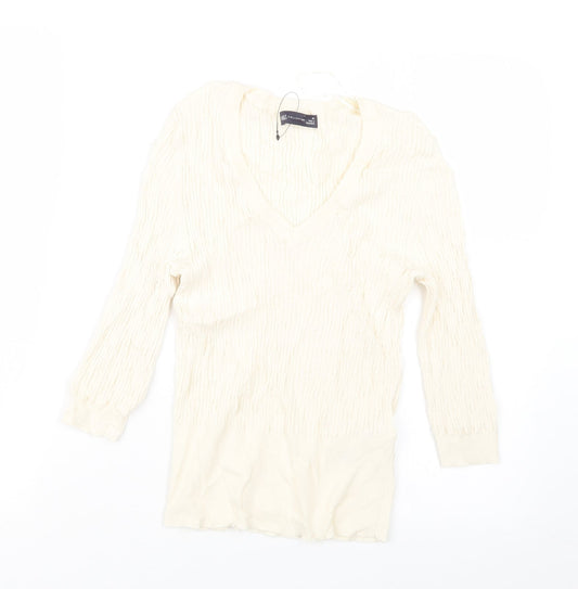 Womens UK Size 10 Marks and Spencer Ivory Pullover Jumper