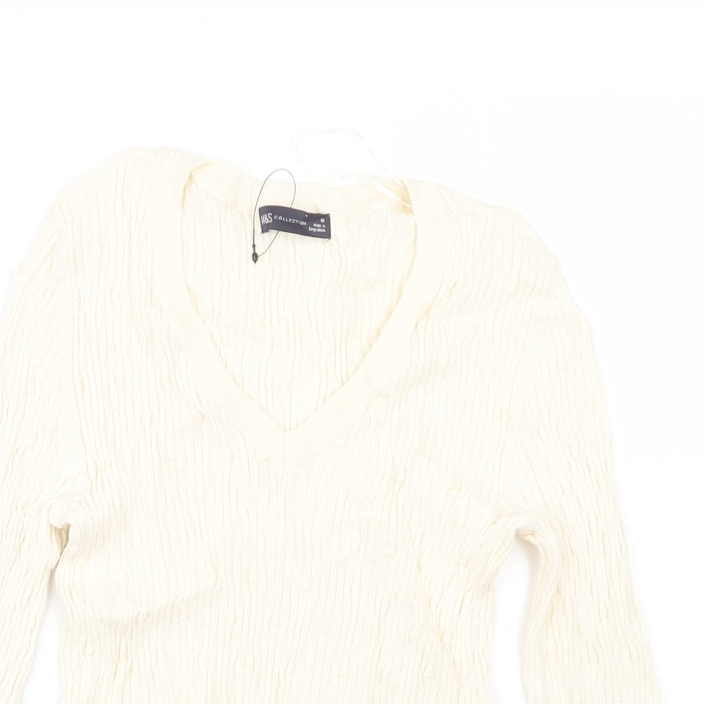 Womens UK Size 10 Marks and Spencer Ivory Pullover Jumper