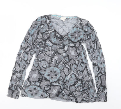 EAST Womens Grey Geometric  Pullover Jumper Size XS