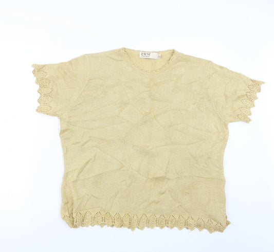 EWM Womens Gold  Knit Pullover Jumper Size 18